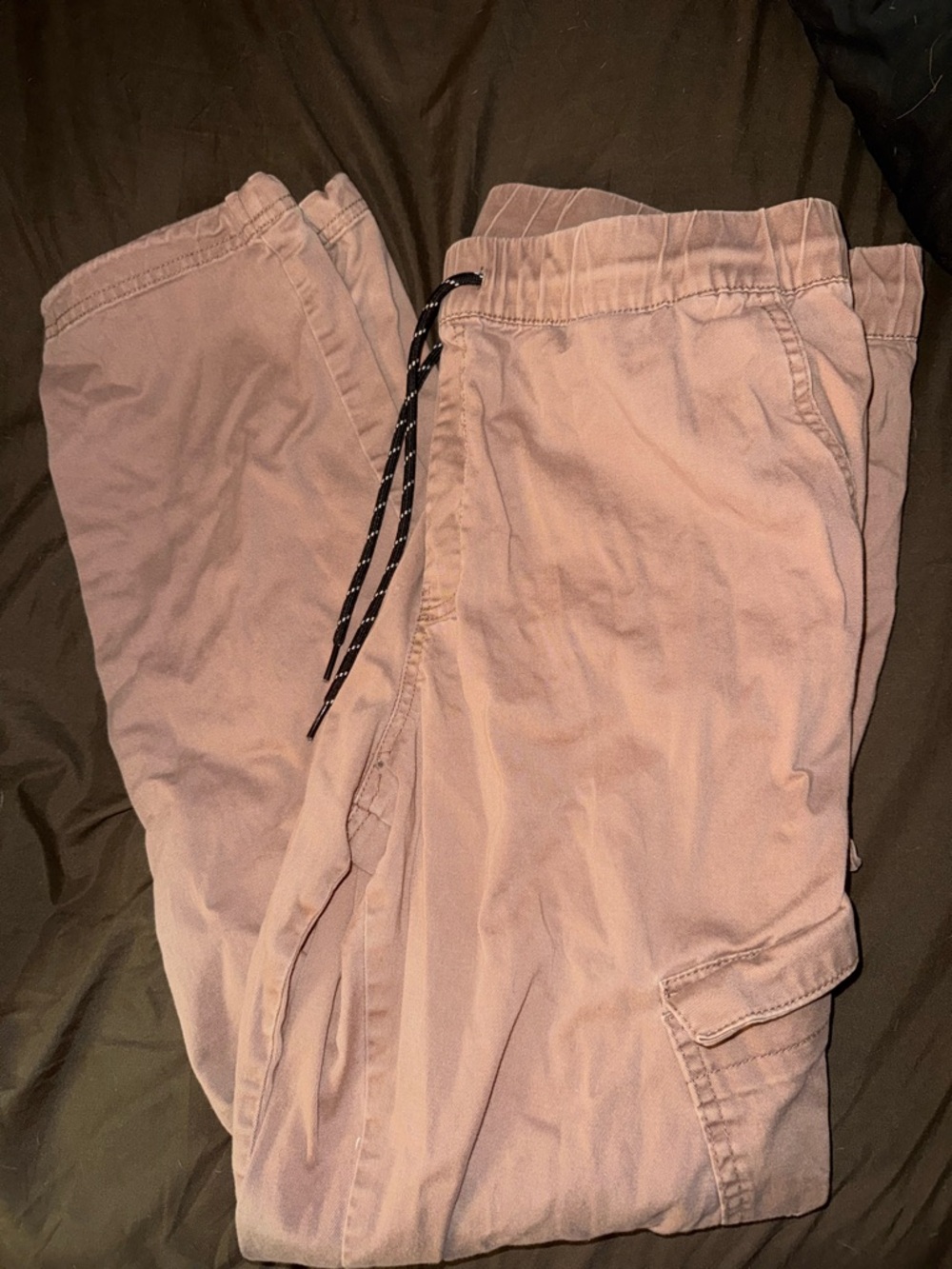 Men's tan: brown Cargo Jogger Pants - Casual Drawstring Style